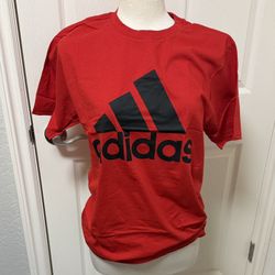 NWOT Adidas Bold Red Tee with Black Graphic