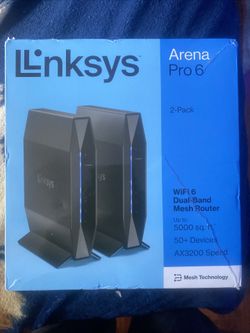 Linksys Arena Pro 6 WiFi 6 Router, Dual-Band, 5,000 Sq. ft Coverage AX3200 NEW