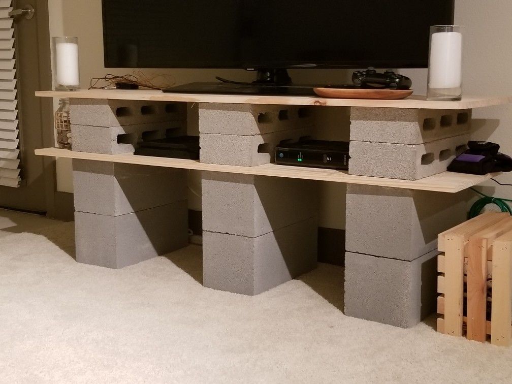 Cinder Blocks / Wood / TV stand