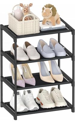 Brand New 4-Tier Black Shoe Rack