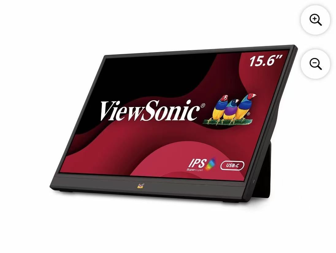 ViewSonic VA1655 15.6 Inch 1080p Portable IPS Monitor with Mobile Ergonomics, USB-C and Mini HDMI for Home and Office