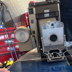 Vintage Polaroid Camera With Accessories 