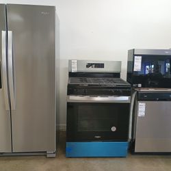 Whirlpool Bandle Set New Gas Range,Microwave Over The Range And Dish Washer