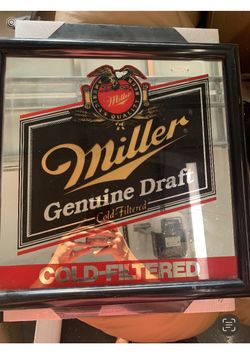 Miller light mirrored bar or tiki sign