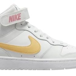 Nike Court Borough Mid 2 'White Topaz Gold Size 6.5Y