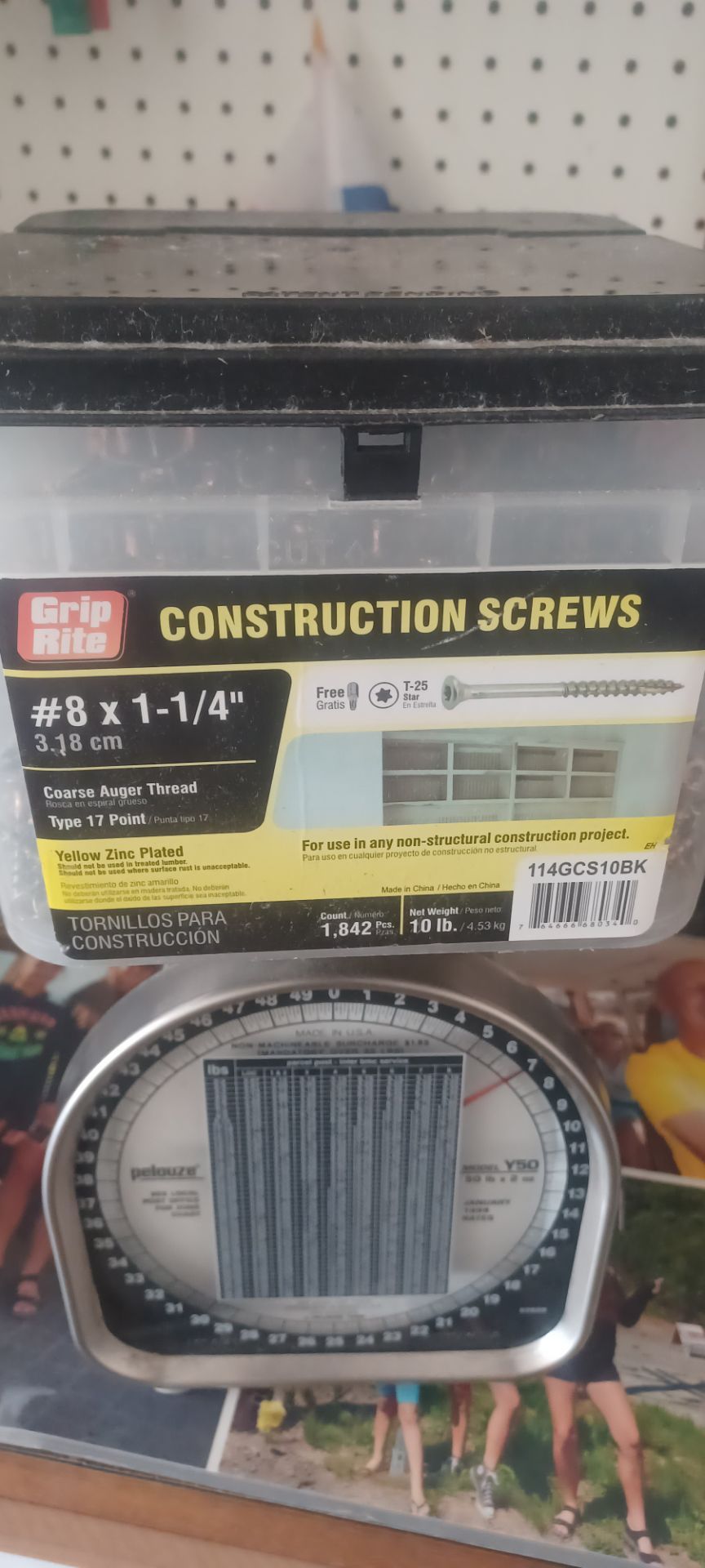 7 LBS GRIP-RITE No.8 1-1/4" Star Flat Head Coarse Construction Screws