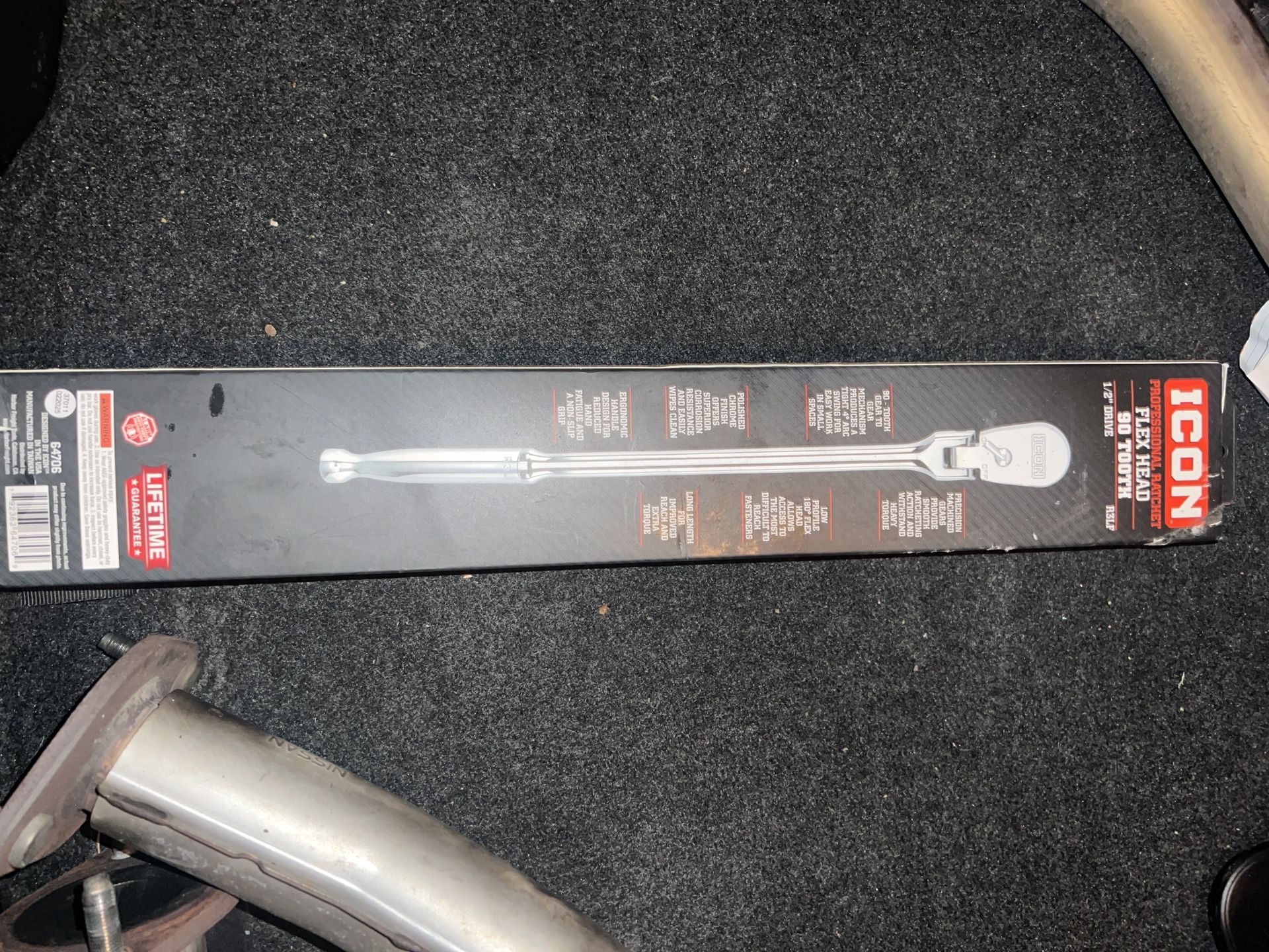 ICON Professional Flex-Head Ratchet, 1/2” Drive, 90-Tooth