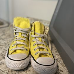 Yellow High Top Converse Sneakers