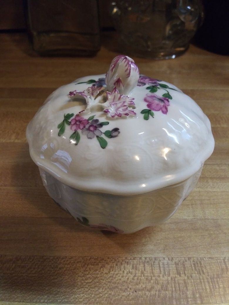 Antique Dresden German Lidded Sugar Bowl