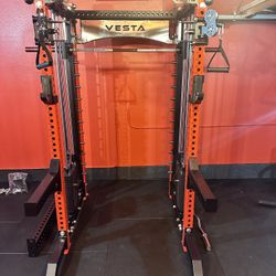 Vesta Fitness PRO SERIES Ultimate Half Rack Functional Trainer w/Smith Machine Bar | 320lb Stack | Gym Equipment | Fitness | Commercial | Squat Rack 
