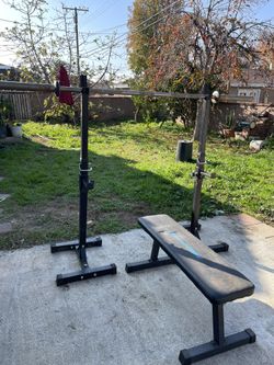 Olympic Bar Squat Rack And Bench Combo