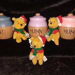 3 Disney Plush Beanie Baby $5 each Winnie The Pooh