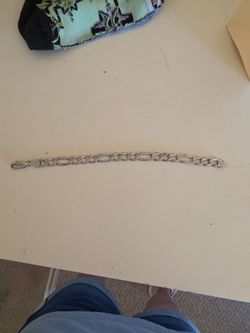 Sterling Silver Figaro Bracelet 8.25#