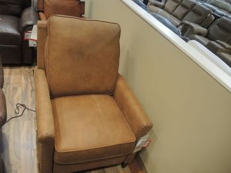 Leather Power Recliner — Hi Rock Home "Bowery" (Camel)
