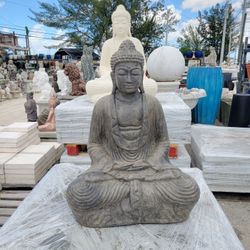 Concrete Buddha Large Resin Fiberglass Statue / Cement Fiberglass Backyard Patio Buddhas