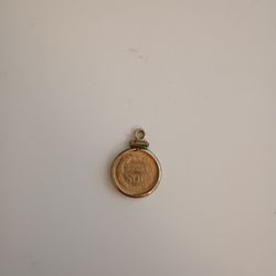 Vintage 1945 Dos Peso 21.6k Gold Coin Pendant