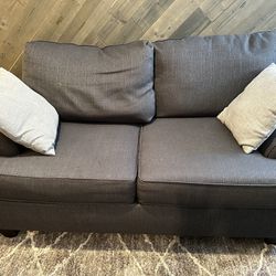 Modern Loveseat in Charcoal Fabric