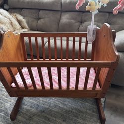 Vintage solid wood cradle