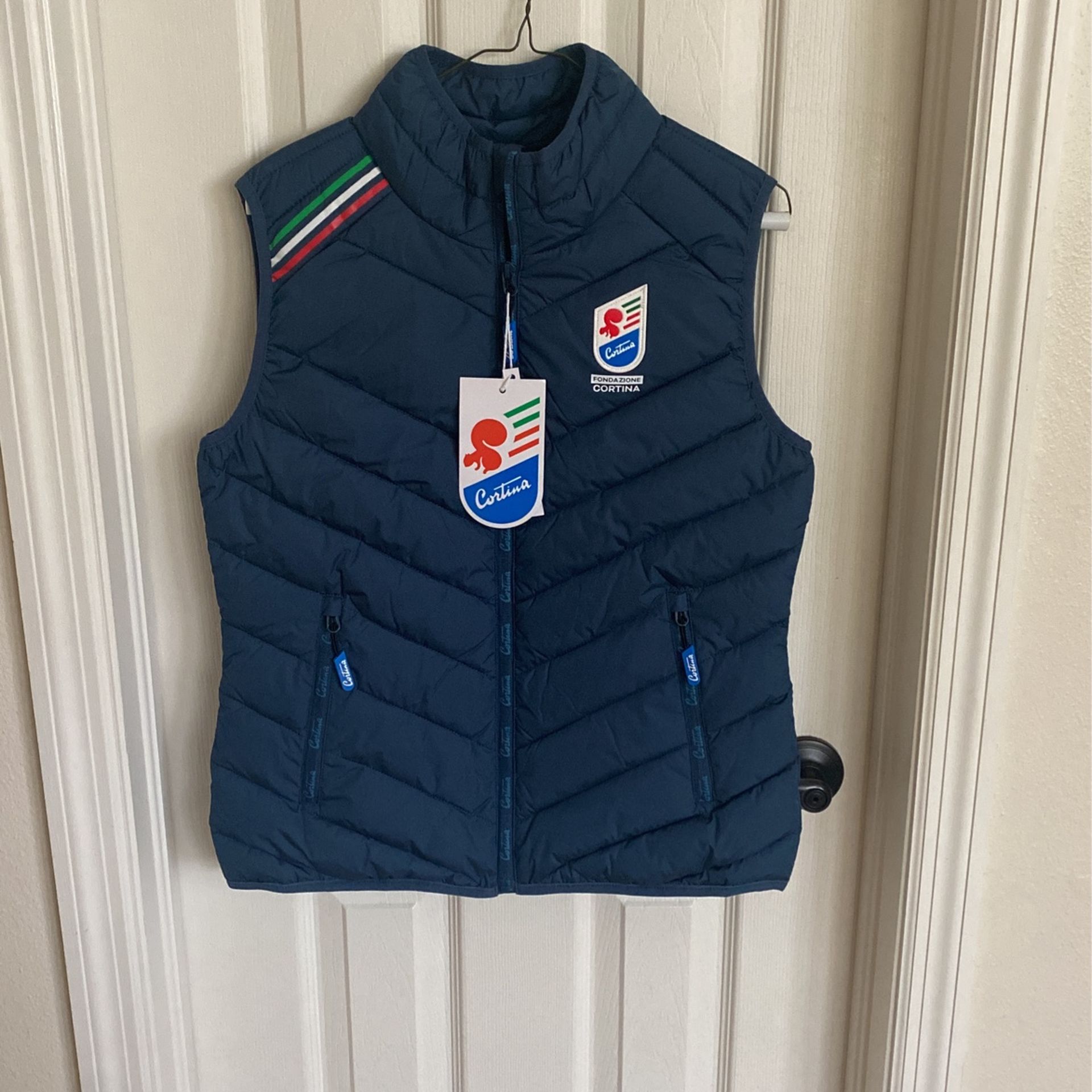 Blue Vest Jacket Cortina Winter Olympics