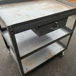 Steel Utility Cart With Drawer