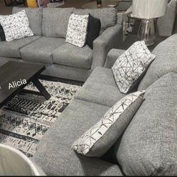 Gray,Beautiful Alexandria Sofa And Loveseat/ Fast Delivery 