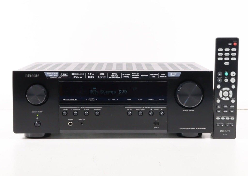 DENON AVRS540BT 5.2 CHANNEL AV SURROUND RECEIVER WITH BLUETOOTH for