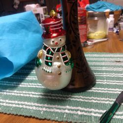 European Art Glass Christmas Ornament Of The Snowman He Is Beautiful