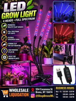 4-Head Full Spectrum LED Grow Light