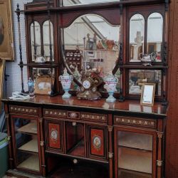 Antique French  Sideboard Ormolu and Sevres  Porcelain-Mounted On Wood