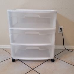 Wide 3 Drawer Home Organization Storage with Wheels
