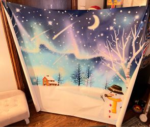 Winter Wonderland Snowman Vinyl Banner Backdrop Photo Op 60" x 72"