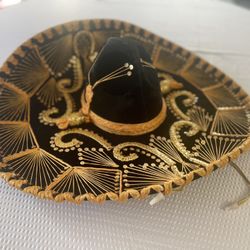 Black And Gold Mexican Sombrero