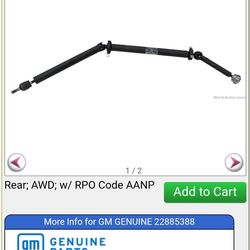 3 piece drive shaft for 2016 Cadillac srx 3.6l v6