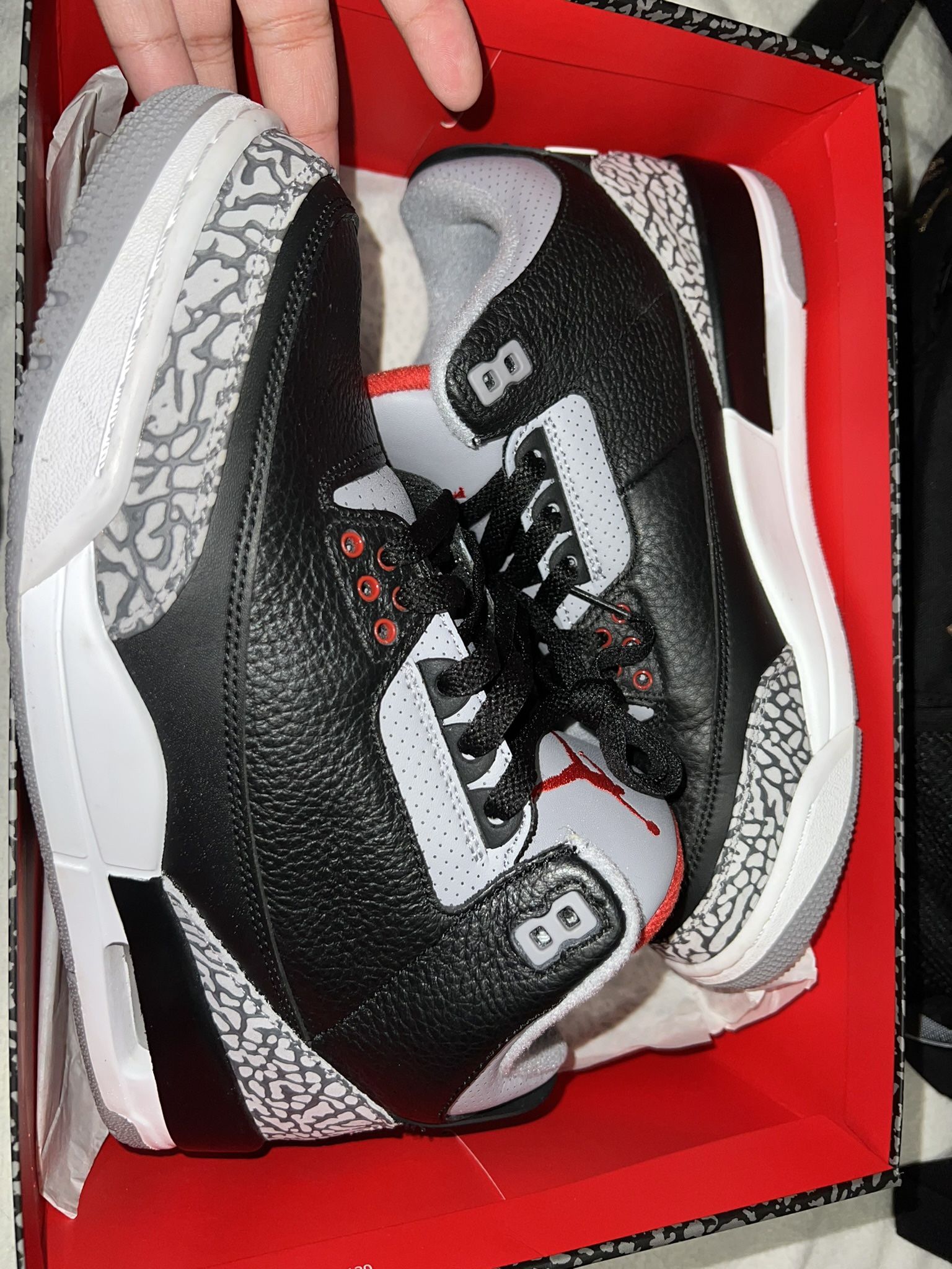 Black Cement 3s Size 8