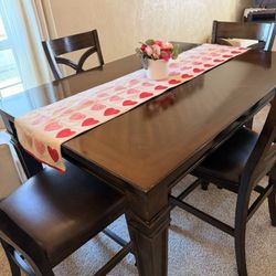 Solid Wood counter high Dining Table Set For 8 people
