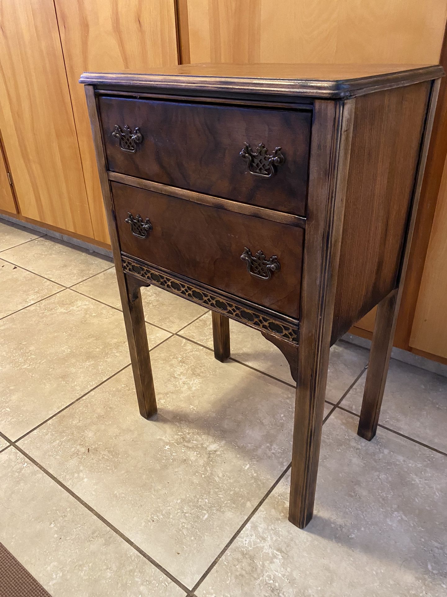 Refurbished Old Sewing Side Table With Storage