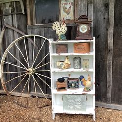 Distressed  Vintage Farmhouse Shelf - Bookcase 