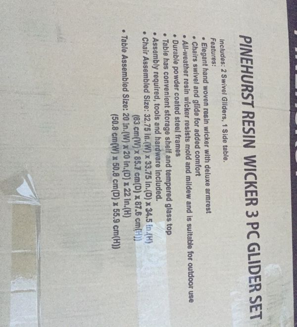 Wilson Fisher Pinehurst Resin Wicker 3 Pcs Glide Set New For In Open In The Appcontinue To Mobile Website