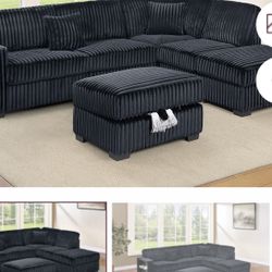 Sectional With Ottoman Set 