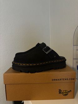 Dr. Martens Black Suede ZebZag Mule