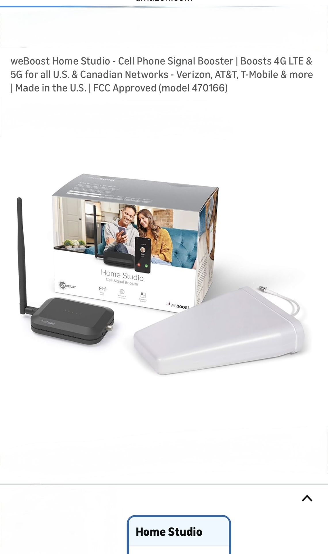 WeBoost Home Studio Cell Phone Signal Booster