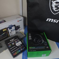 PC Build Parts Bundle – MSI Sekira 500X Case + AIO + 32GB RGB RAM + Headset