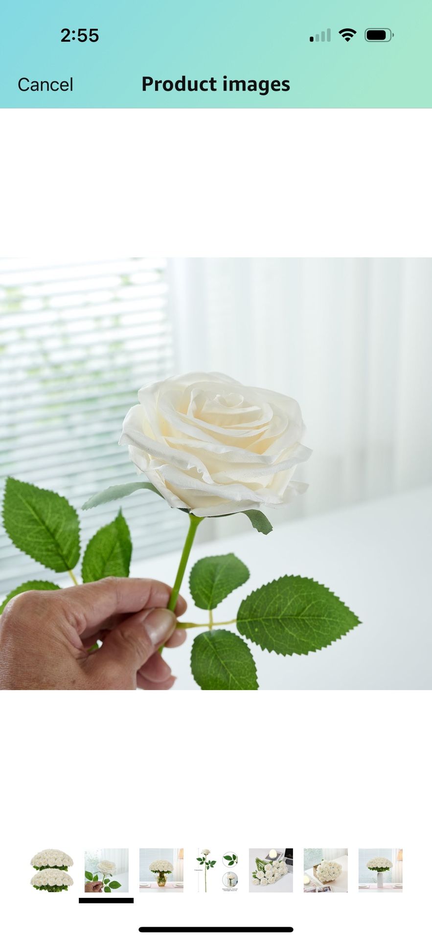 50pcs Ivory Roses Artificial Flowers Bulk Fake White Roses Silk Flower with Stems Realistic Flowers for Wedding Centerpiec