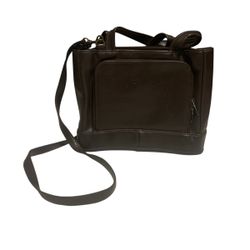 Dark Brown Vinyl Faux Leather Vintage Style Carry Satchel Bag Crossbody Purse