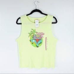 Willie Nelson Ribbed Tank Women's Size XL,M,XS Zion Rootswear Texas Graphic Green NWT
