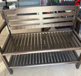 Dark Brown Wooden Bench
