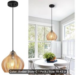 Beautiful Amber Glass Pendant Light