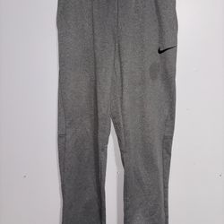 Nike Dri-Fit Men’s Gray Fleece Training Sweatpants Medium Open Hem Loose Fit