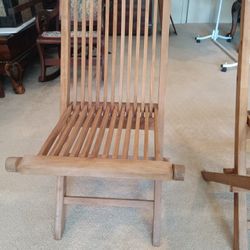 2 x Teak Folding Wooden Chairs