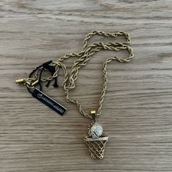 Anthony Jacob’s Stainless Steel Basketball Pendant Necklace